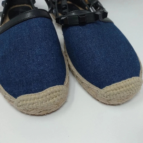 Rebecca Minkoff Gilles Denim Studded Espadrilles Size 6 - Picture 5 of 10